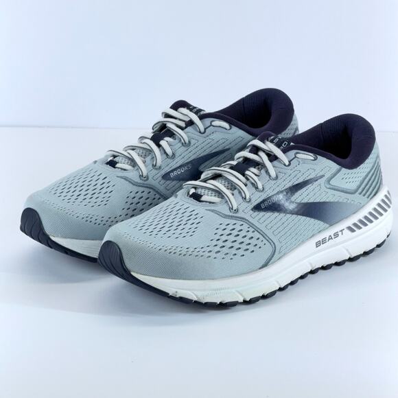 Brooks Beast 20 Men Size M9 Blue Gray Lace Up Low Top Running Comfort Guiderails